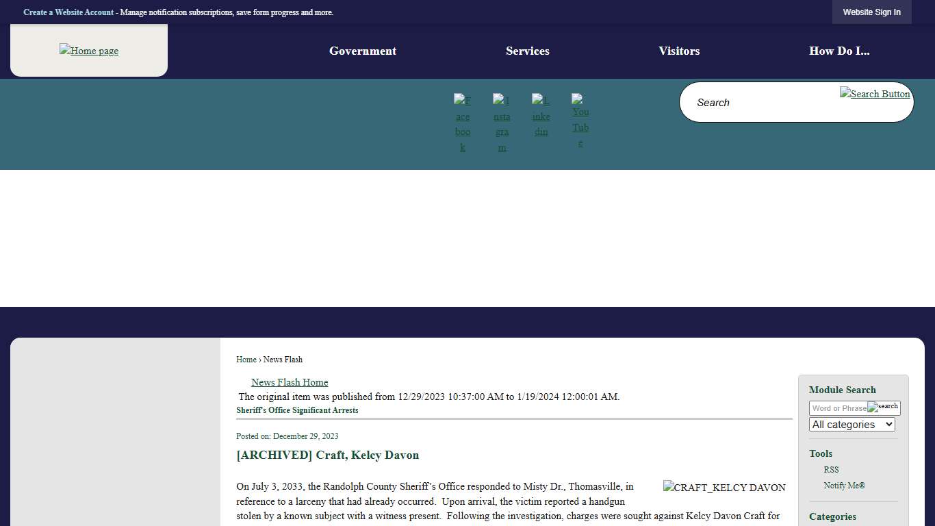 News Flash • Randolph County, NC • CivicEngage